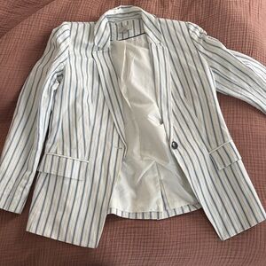 The Loft white and blue striped blazer